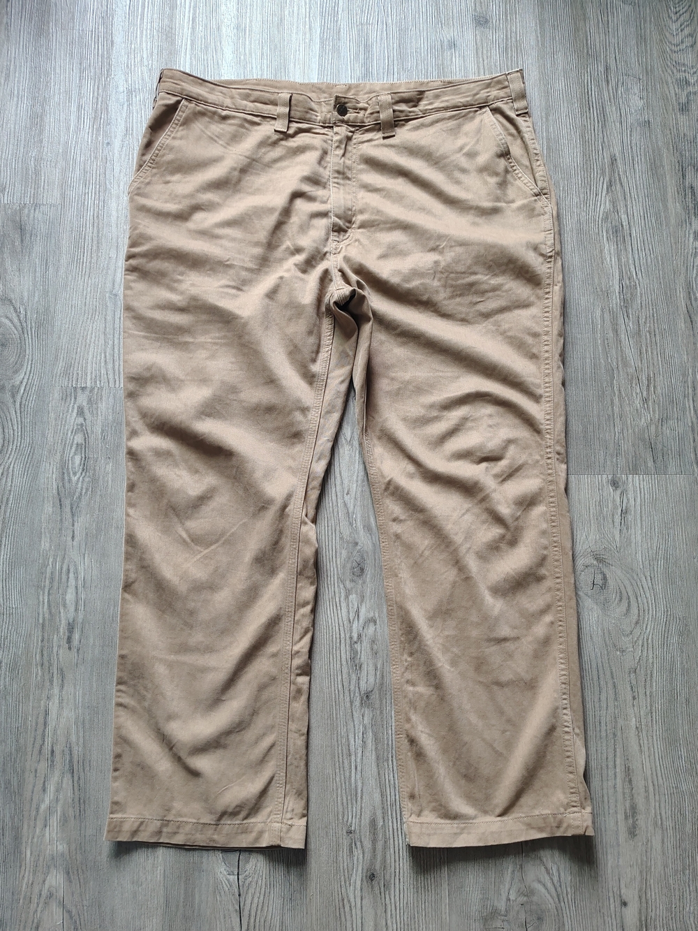Carhartt Relaxed Fit Work Pants Mens 42x30 Tan Khaki Heavyweight Cotton